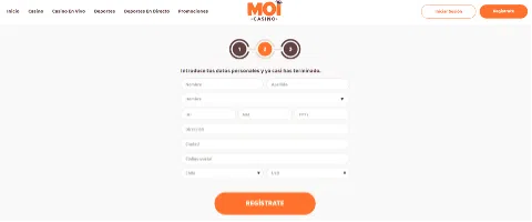 Moi casino registro continuar