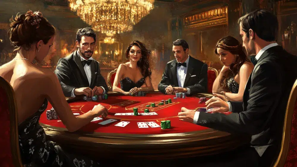 baccarat players sitting around the table